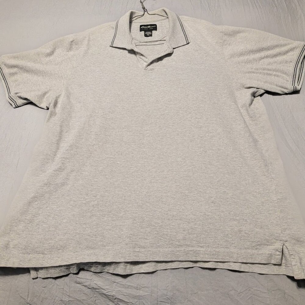 Eddie Bauer Men's Gray Short Sleeve Polo Shirt Size XXL